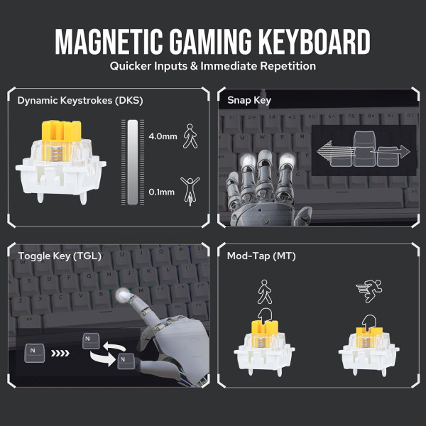 ajazz ak680 max Grey (Magnetic Switch) Wired Claviers Ajazz, Ultra Pc Gamer Maroc