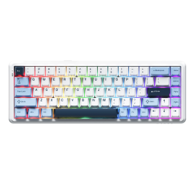 ajazz ak680 max wireless white blue 8+1k Claviers Ajazz, Ultra Pc Gamer Maroc
