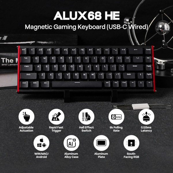 ajazz alux68 plus black (Magnetic Switch) Claviers Ajazz, Ultra Pc Gamer Maroc