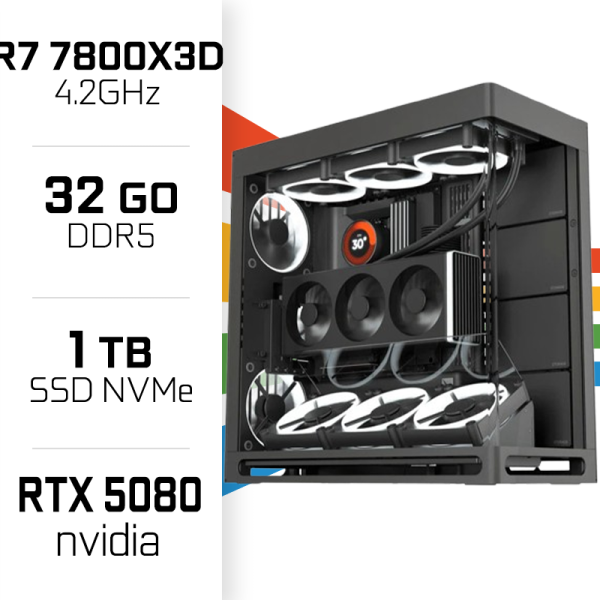 PC Gamer HAVN Ryzen 7 7800X3D/1TB SSD/32GB DDR5/RTX5080 16GB PC Gamer Avancé UltraPC, Ultra Pc Gamer Maroc