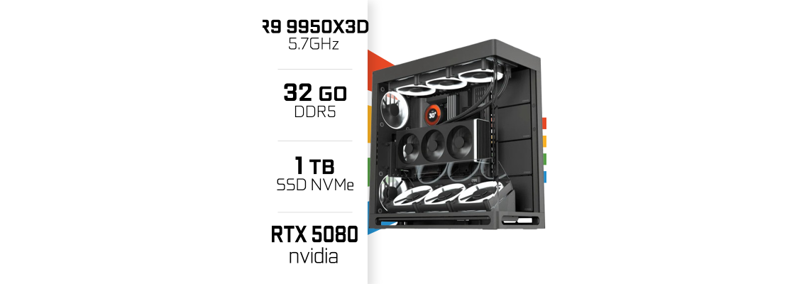 PC Gamer HAVN Ryzen 9 9950X3D/1TB SSD/32GB...