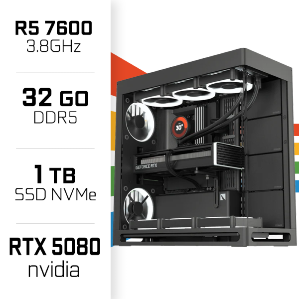 Gamer HAVN Ryzen 5 7600/32GB DDR5/1TB SSD/RTX5080 PC Gamer Avancé UltraPC, Ultra Pc Gamer Maroc