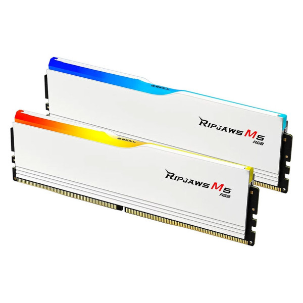 G.Skill Ripjaws M5 RGB Series White 32Go (2x 16Go) DDR5 6000 MHz CL30 Mémoire vive DDR5 G.Skill, Ultra Pc Gamer Maroc