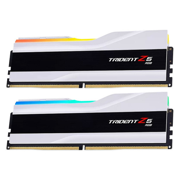 G.Skill Trident Z5 RGB Series 64Go (2 x 32Go) DDR5 6000 MHz CL30 - White Mémoire vive DDR5 G.Skill, Ultra Pc Gamer Maroc