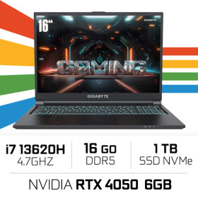 Gigabyte G6 MF-H2EE894KD i7-13620H/16GB/1TB SSD/RTX 4050/16" 165Hz/FDOS PC Portables Gamer Gigabyte, Ultra Pc Gamer Maroc