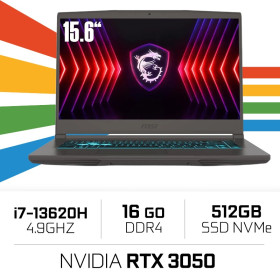 MSI Thin B13UC-3233XMA i7-13620H/16GB DDR4/512GB SSD/RTX 3050/15.6" 144Hz/FreeDOS PC Portables Gamer MSI, Ultra Pc Gamer Maroc