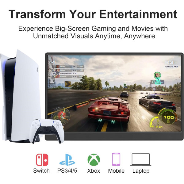 XTRMLAB F156P02 15.6" Portable Monitor Moniteurs portables XTRMLAB, Ultra Pc Gamer Maroc