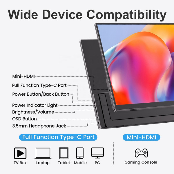 XTRMLAB V156F02 15.6" Portable Monitor Moniteurs portables XTRMLAB, Ultra Pc Gamer Maroc