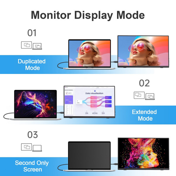 XTRMLAB V156F02 15.6" Portable Monitor Moniteurs portables XTRMLAB, Ultra Pc Gamer Maroc