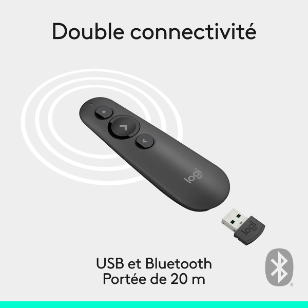 Logitech R500s Laser Presentation Remote (Graphite) Connectique Réseau Logitech, Ultra Pc Gamer Maroc
