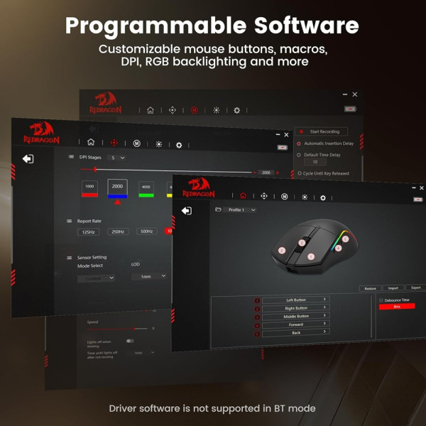 Redragon DEICIDE PRO M816 1K RGB Wireless Souris Redragon, Ultra Pc Gamer Maroc