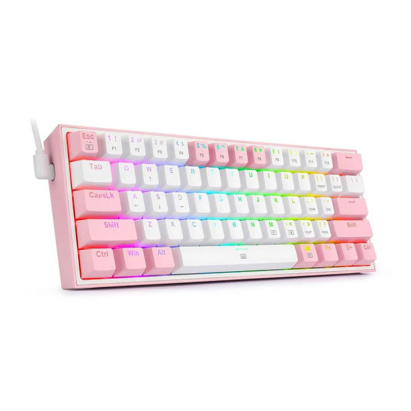Redragon K616 Fizz PRO 60% Wireless RGB Red Switches (White/Pink) Claviers Redragon, Ultra Pc Gamer Maroc
