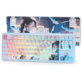 Redragon K728 Antonium Pro Wireless Mechanical Keyboard (Nova Azure) Claviers Redragon, Ultra Pc Gamer Maroc