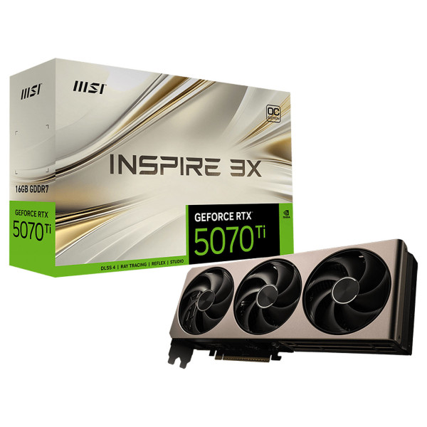 MSI GeForce RTX 5070 Ti 16G INSPIRE 3X OC 16Go GDDR7 NVIDIA MSI, Ultra Pc Gamer Maroc