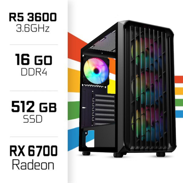 PC Gamer UltraPC Ryzen 5 3600 /16GB/512GB SSD/RX6700 10GB PC Gamer Standard UltraPC, Ultra Pc Gamer Maroc