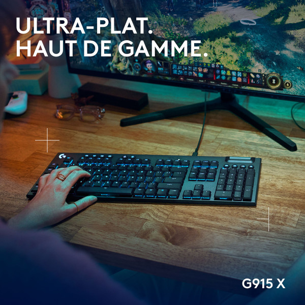 Logitech G G915X Noir (Tactile Version) Claviers Logitech, Ultra Pc Gamer Maroc