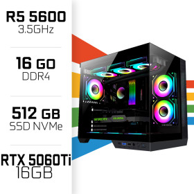 PC Gamer Ryzen 5 5600/16GB/512GB SSD/RTX5060Ti 16GB POWERED BY MSI UltraPC, Ultra Pc Gamer Maroc