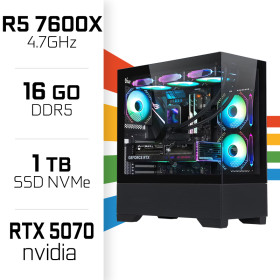 PC Gamer UltraPC Ryzen R5 7600X/1TB SSD/16GB DDR5/RTX5070 PC Gamer Avancé UltraPC, Ultra Pc Gamer Maroc