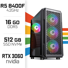 PC Gamer UltraPC Ryzen 5 8400F/512GB SSD/16GB DDR5/RTX3060 12GB PC Gamer Standard UltraPC, Ultra Pc Gamer Maroc