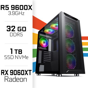 PC Gamer UltraPC Ryzen 5 9600X/32GB DDR5/1TB SSD/RX9060XT 16GB PC Gamer Avancé UltraPC, Ultra Pc Gamer Maroc