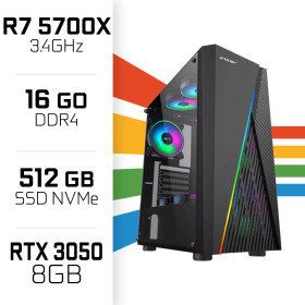 PC Gamer UltraPC Ryzen 7 5700X/512GB SSD/16GB/RTX3050 8GB PC Gamer Standard UltraPC, Ultra Pc Gamer Maroc