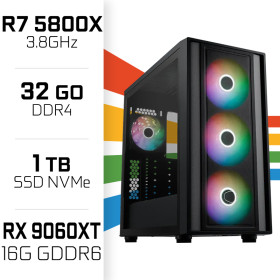 PC Gamer Ultrapc Ryzen 7 5800X/32GB/1TB SSD/RX9060XT 16G PC Gamer Avancé UltraPC, Ultra Pc Gamer Maroc
