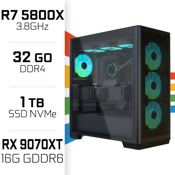 PC Gamer UltraPC Ryzen 7 5800X/32GB/1TB SSD/RX9070 XT PC Gamer Standard UltraPC, Ultra Pc Gamer Maroc