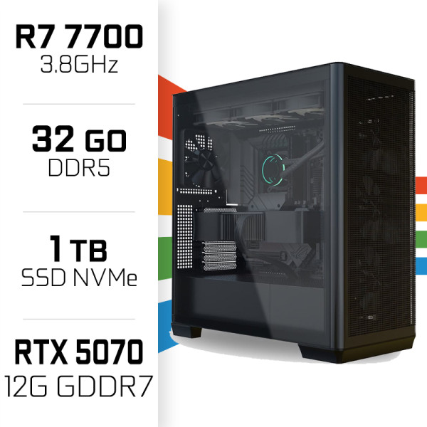 PC Gamer UltraPC Ryzen 7 7700/32GB DDR5/1TB SSD/RTX5070 PC Gamer Avancé UltraPC, Ultra Pc Gamer Maroc
