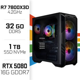 PC Gamer UltraPC Ryzen 7 7800X3D/1TB SSD/32GB DDR5/RTX5080 PC Gamer Avancé UltraPC, Ultra Pc Gamer Maroc