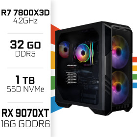 PC Gamer UltraPC Ryzen 7 7800X3D/1TB SSD/32GB DDR5/RX9070XT PC Gamer Avancé UltraPC, Ultra Pc Gamer Maroc
