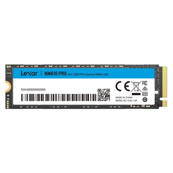 Lexar NM610 PRO M.2 PCIe Gen3x4 NVMe 500GB Disques SSD Lexar, Ultra Pc Gamer Maroc