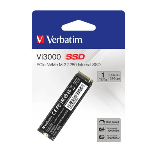 VERBATIM Vi3000 M.2 PCle Gen3x4 1TB Disques SSD VERBATIM, Ultra Pc Gamer Maroc