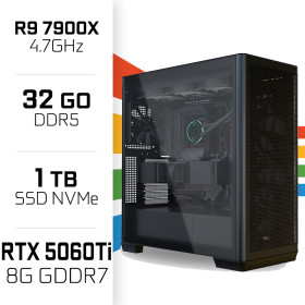 PC Gamer UltraPC Ryzen 9 7900X/1TB SSD/32GB DDR5/RTX5060Ti 8G PC Gamer Avancé UltraPC, Ultra Pc Gamer Maroc