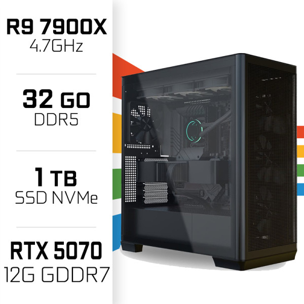 PC Gamer UltraPC Ryzen 9 7900X/1TB SSD/32GB DDR5/RTX5070 PC Gamer Avancé UltraPC, Ultra Pc Gamer Maroc