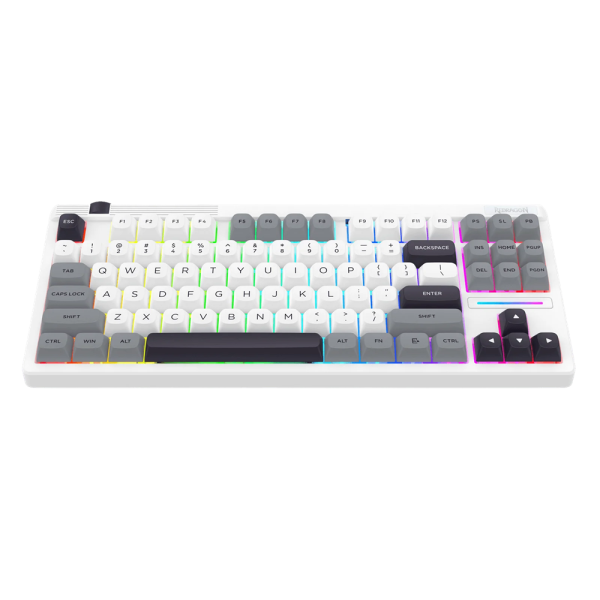 Redragon K729 OTIM Pro Wireless Mechanical Keyboard (White/Grey/Black) Claviers Redragon, Ultra Pc Gamer Maroc