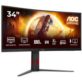 AOC CU34G4 34" 180Hz 0.5ms Curved Moniteurs Gamer AOC, Ultra Pc Gamer Maroc