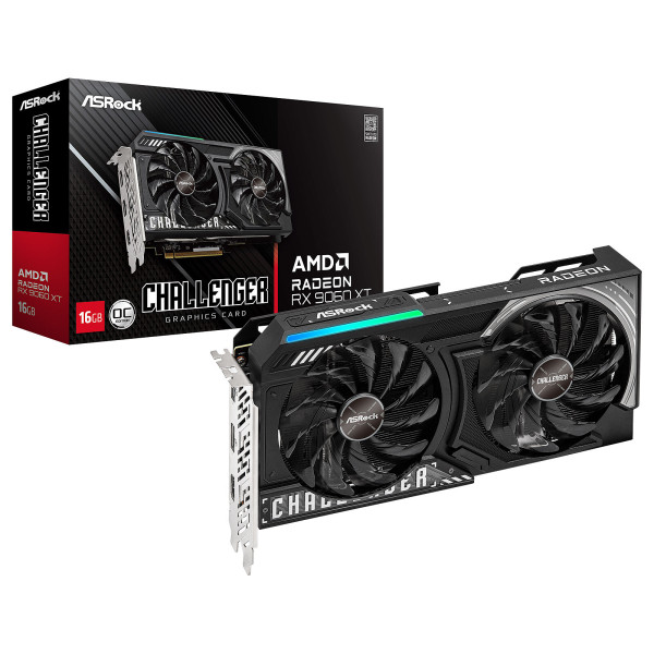 ASRock AMD Radeon RX 9060 XT Challenger 16GB OC AMD ASRock, Ultra Pc Gamer Maroc