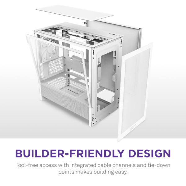NZXT H3 Flow (2025) White Les Moyennes Tours NZXT, Ultra Pc Gamer Maroc