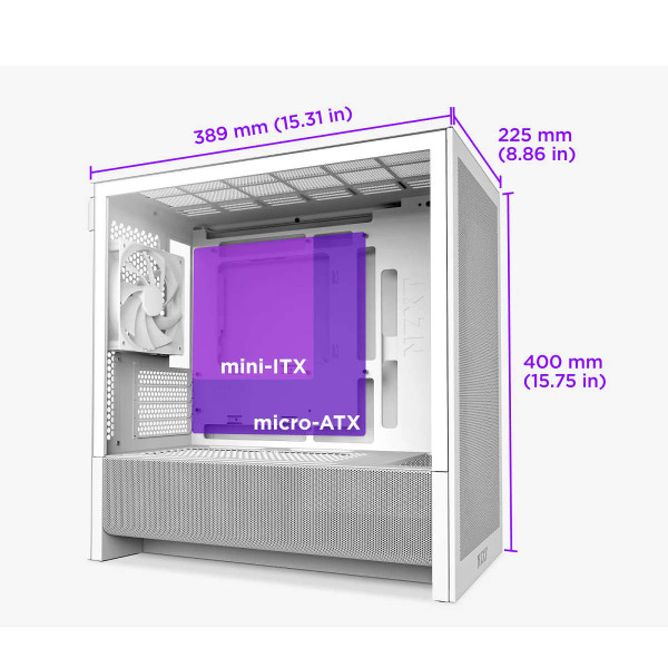 NZXT H3 Flow (2025) White Les Moyennes Tours NZXT, Ultra Pc Gamer Maroc