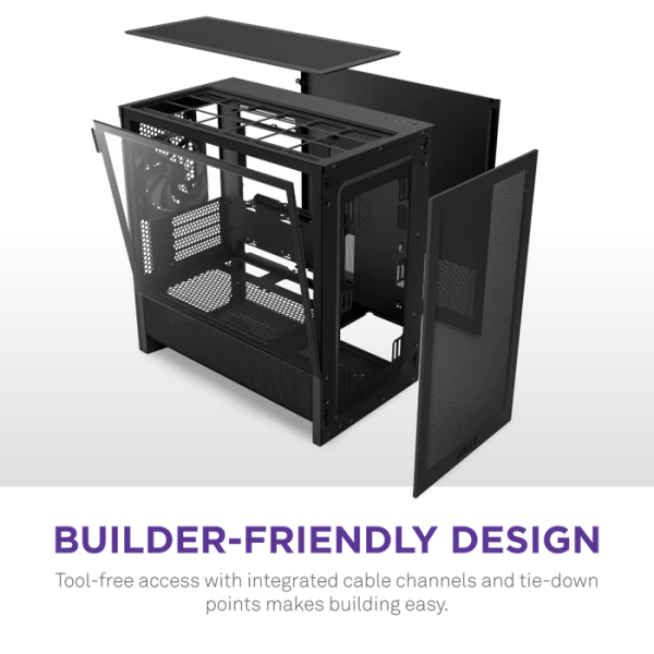 NZXT H3 Flow (2025) Black Les Moyennes Tours NZXT, Ultra Pc Gamer Maroc