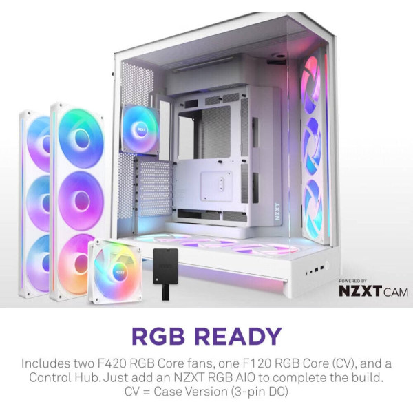 NZXT H9 Flow RGB+ (2025) White Boitiers PC NZXT, Ultra Pc Gamer Maroc