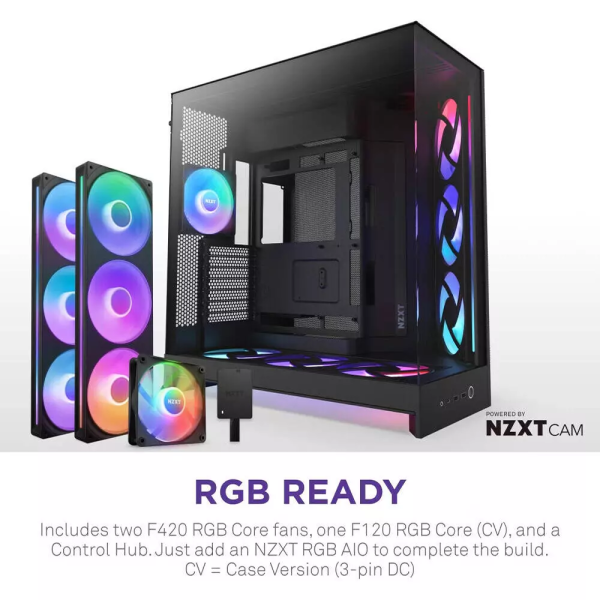 NZXT H9 Flow RGB+ (2025) Black Boitiers PC NZXT, Ultra Pc Gamer Maroc