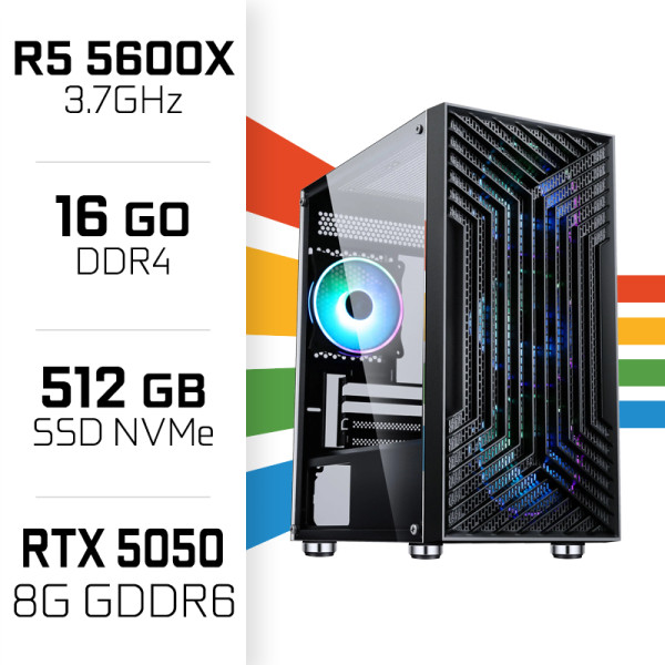 PC Gamer UltraPC Ryzen 5 5600X /16GB/512GB SSD/RTX5050 8GB PC Gamer Standard UltraPC, Ultra Pc Gamer Maroc