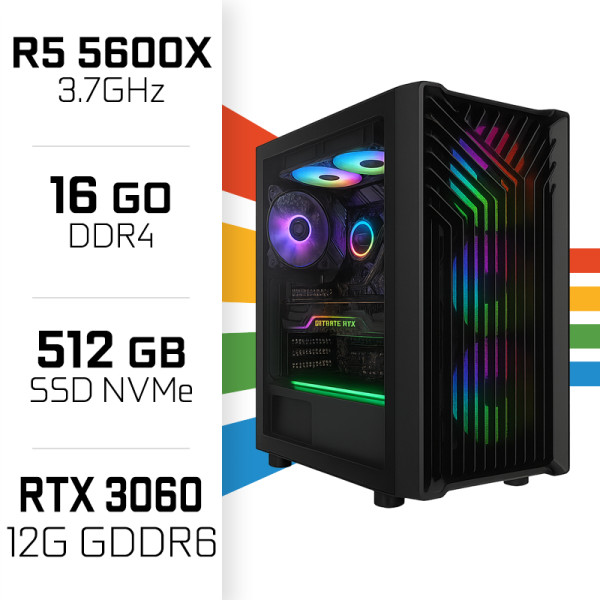 PC Gamer UltraPC Ryzen 5 5600X/16GB/512GB SSD/RTX3060 12GB PC Gamer Standard UltraPC, Ultra Pc Gamer Maroc