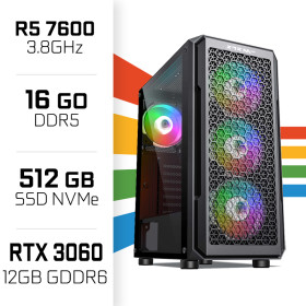 PC Gamer UltraPC Ryzen 5 7600/16GB DDR5/512GB SSD/RTX3060 12GB PC Gamer Standard UltraPC, Ultra Pc Gamer Maroc
