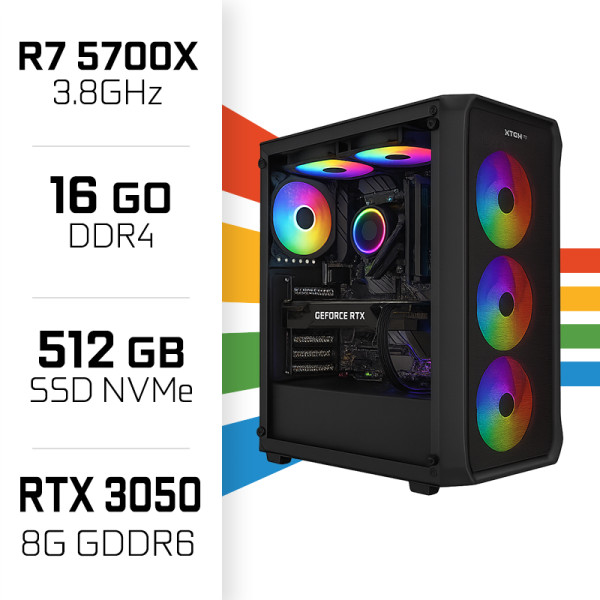 PC Gamer UltraPC Ryzen 7 5700X/512GB SSD/16GB/RTX3050 8GB PC Gamer Standard UltraPC, Ultra Pc Gamer Maroc