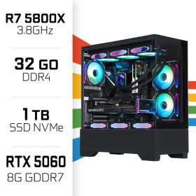 PC Gamer Ryzen 7 5800X/32GB/1TB SSD/RTX5060 PC Gamer Avancé UltraPC, Ultra Pc Gamer Maroc