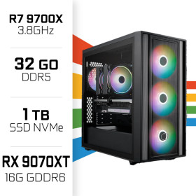 PC Gamer UltraPC Ryzen 7 9700X/32GB DDR5/1TB SSD/RX9070XT PC Gamer Avancé UltraPC, Ultra Pc Gamer Maroc