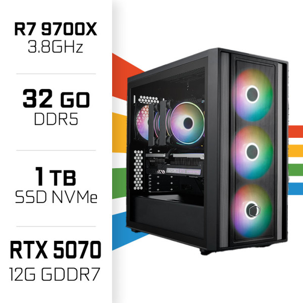 PC Gamer UltraPC Ryzen 7 9700X/32GB DDR5/1TB SSD/RTX5070 PC Gamer Avancé UltraPC, Ultra Pc Gamer Maroc