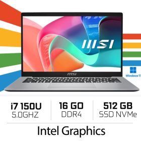 MSI Modern 14 F1MG-479MA / Intel Core 7 150U / 2x8GB DDR4 / 512GB NVMe SSD / Intel Graphics /14" FHD IPS / W11H/ Urban Silver...
